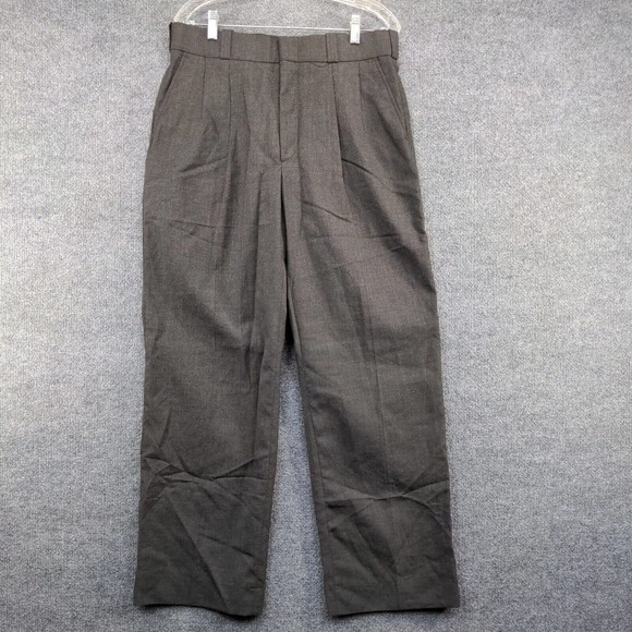 Flying Cross Men's Dress Pants Black Size 34R Pleated Front Made in USA - Picture 2 of 10